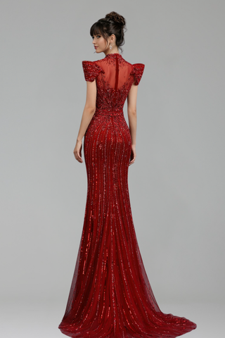 High-Neck Mermaid Dress - LAROSABRIDE
