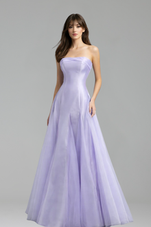 Lilac Strapless A-Line Tulle Evening - LAROSABRIDE