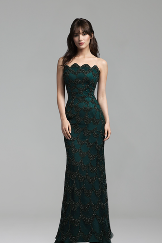 Elegant Green Mermaid Dress - LAROSABRIDE