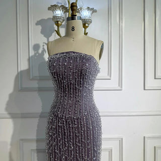 Strapless Fully-Beaded Gown