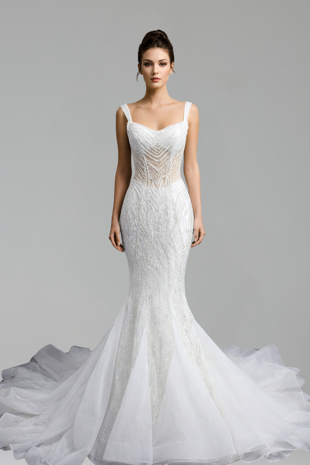 Illusion Mermaid Wedding Dress-Larosabride