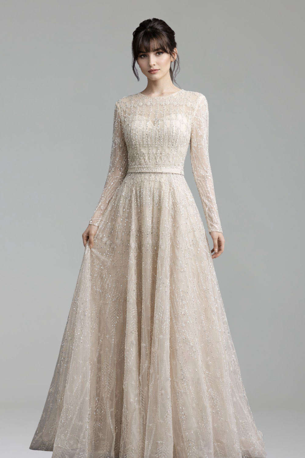 A Line Luxury Pearls Beaded Evening - LAROSABRIDE