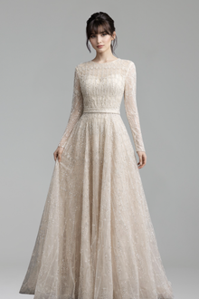 A Line Luxury Pearls Beaded Evening - LAROSABRIDE