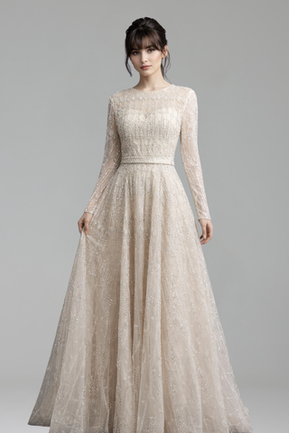 A Line Luxury Pearls Beaded Evening - LAROSABRIDE