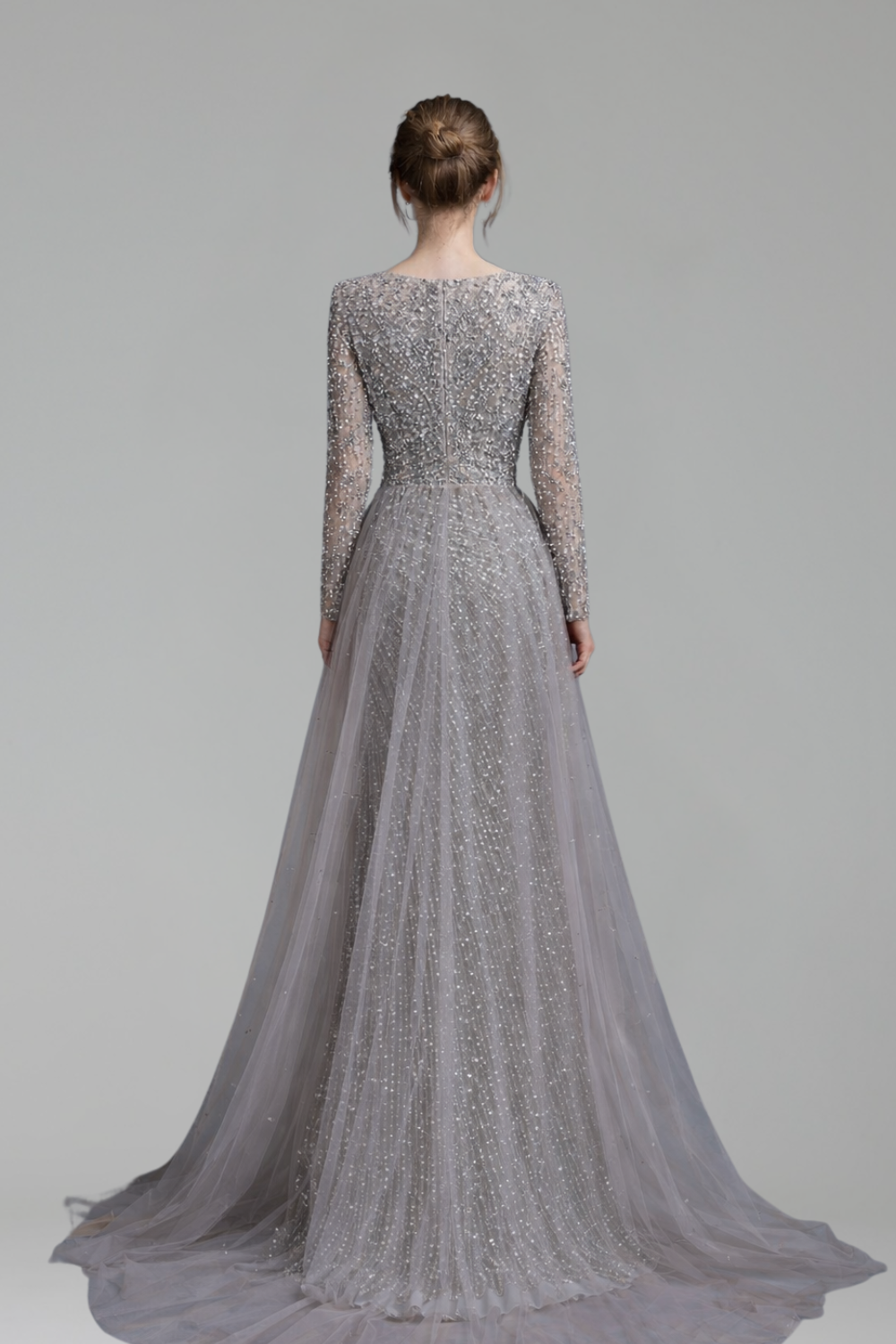 Beaded Mermaid Gown with Skirt - LAROSABRIDE