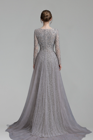 Beaded Mermaid Gown with Skirt - LAROSABRIDE