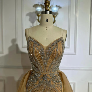 Ships in 2 to 5 Days - 2025 Custom Turquoise Strapless Mermaid Evening Gown – Saudi-Inspired Formal Dress with Overskirt