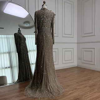 Embellished Cape Gown