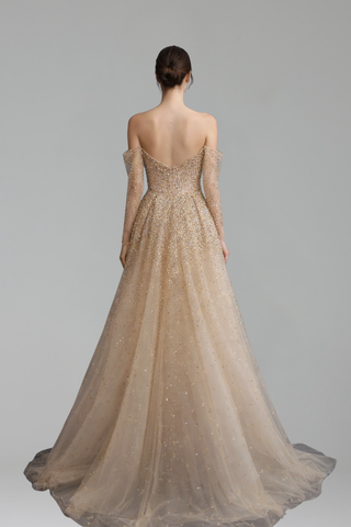 Off-Shoulder Overskirt  Dress