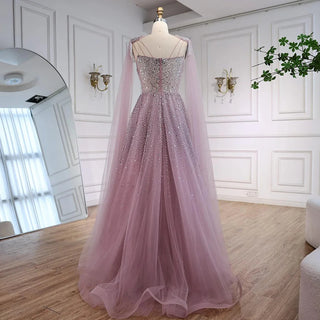 Beaded Tulle A-Line Gown