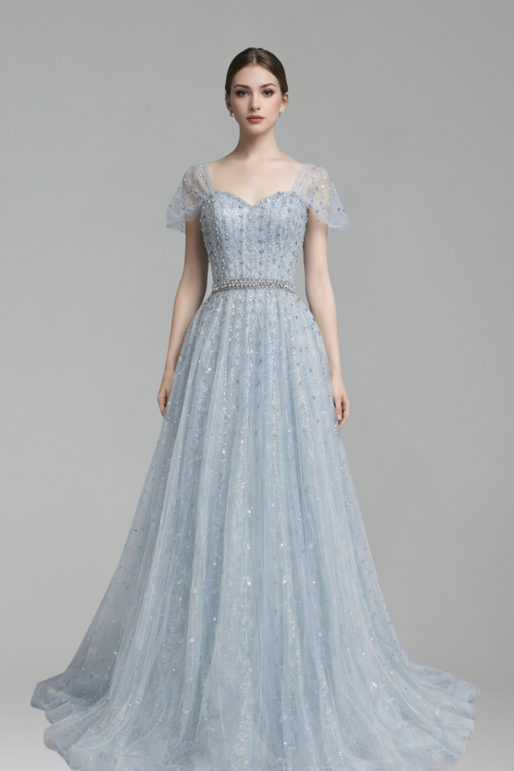 A-Line Beaded Backless Dress-Larosabride