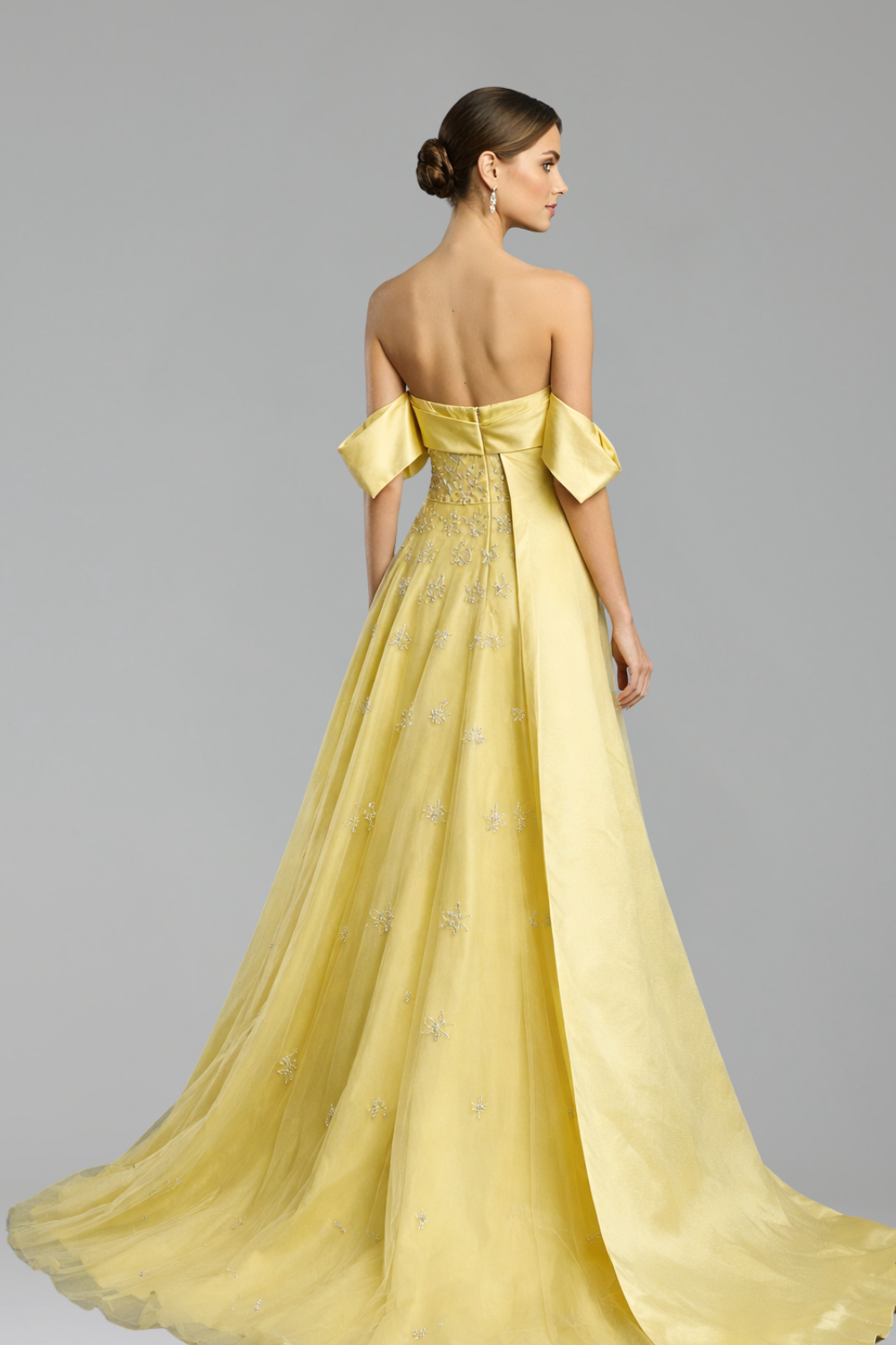 Embellished Yellow A-Line Gown-Larosabride