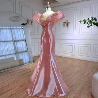 Shimmer-Blush Mermaid Gown