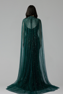 Pearl Beaded Tulle Train Dress - LAROSABRIDE
