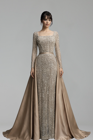 Caramel Mermaid With Overskirt Beaded