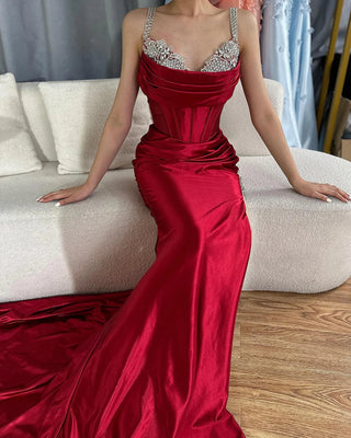Draped Satin Corset Gown
