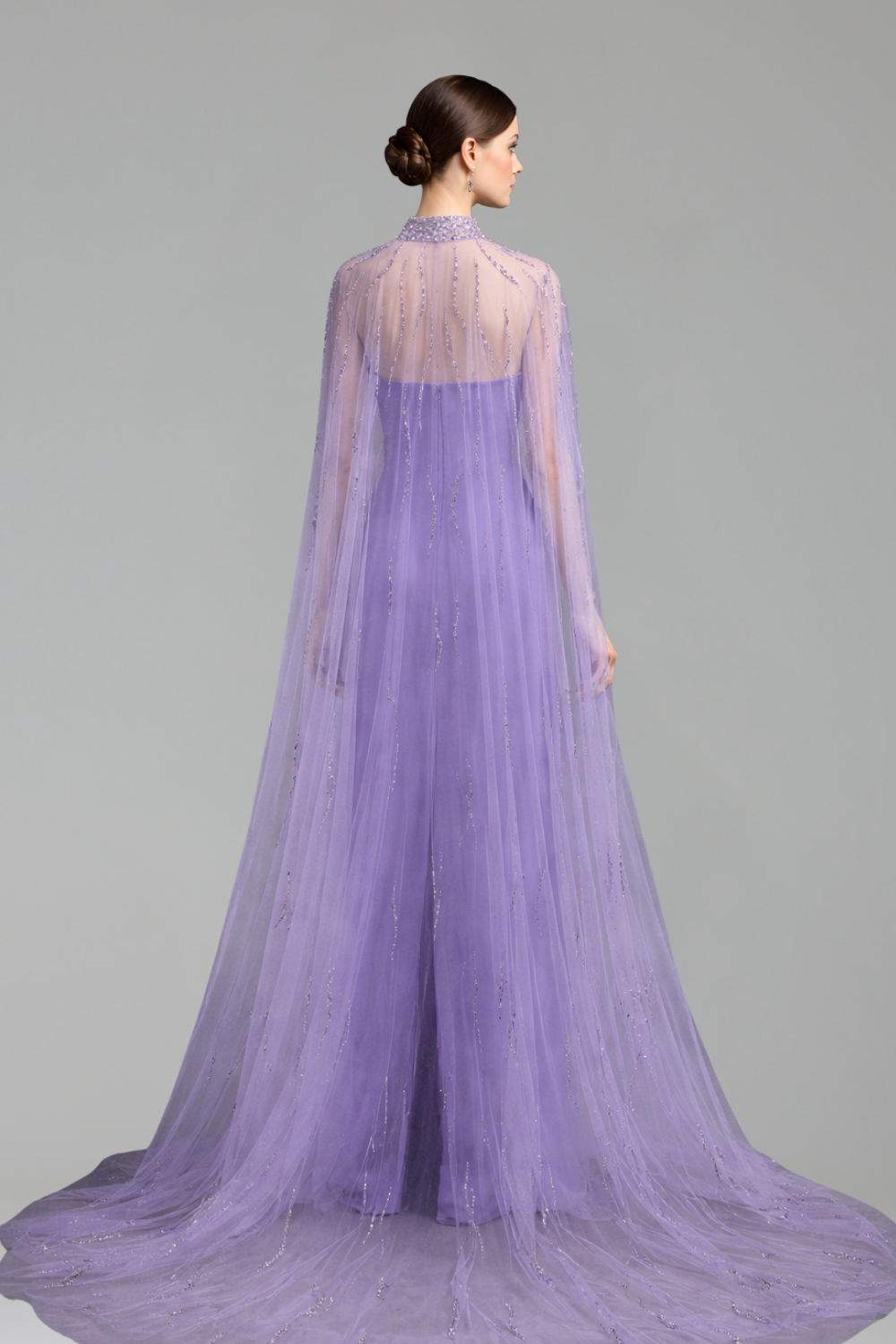 Strapless Beaded Cape Dress-Larosabride