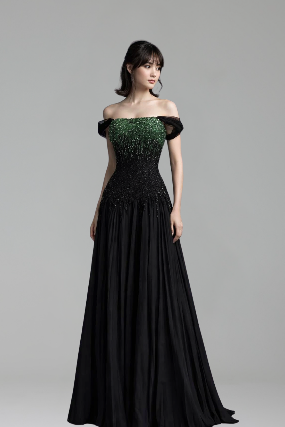 Strapless Beaded Mermaid Evening Gown - LAROSABRIDE