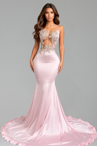 Floral Illusion Mermaid Train