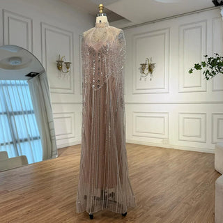 Ships in 2 to 5 Days -2025 Custom Champagne Luxury Kaftan Evening Dress – Elegant Gown for Weddings & Formal Parties