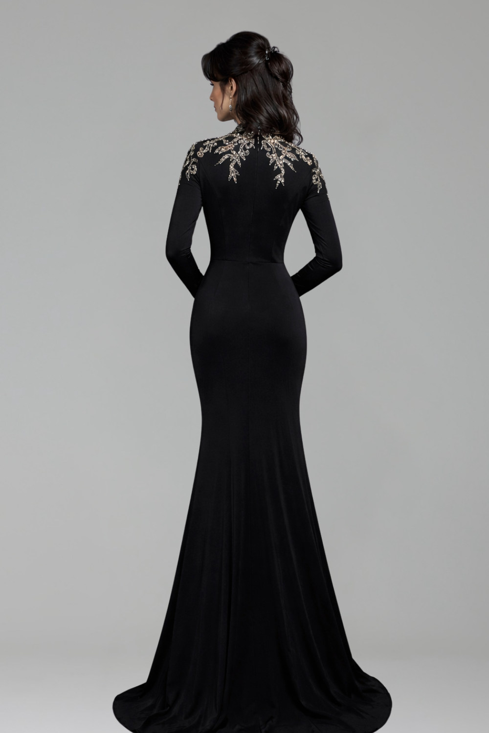 Satin Beaded Mermaid Gown - LAROSABRIDE