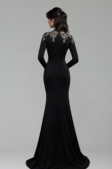 Satin Beaded Mermaid Gown - LAROSABRIDE