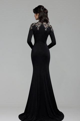 Satin Beaded Mermaid Gown - LAROSABRIDE