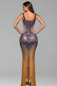 Geometric Crystal Illusion Evening Gown - LAROSABRIDE