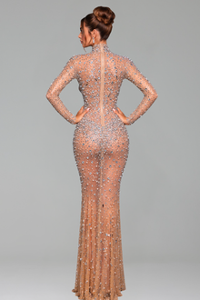 Crystal Embellished Cutout Gown - LAROSABRIDE