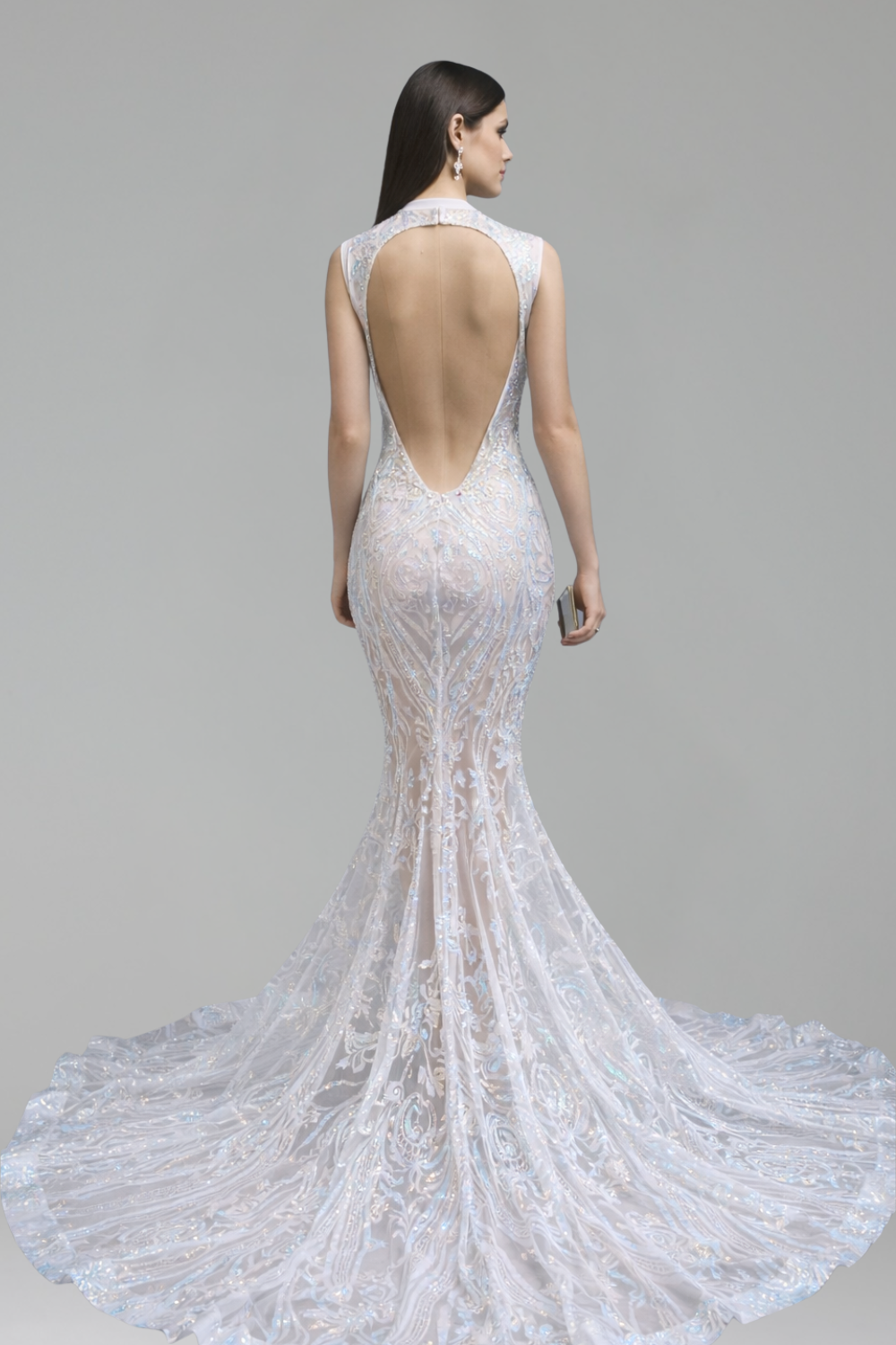 Illusion Lace Sequin Mermaid Gown - LAROSABRIDE