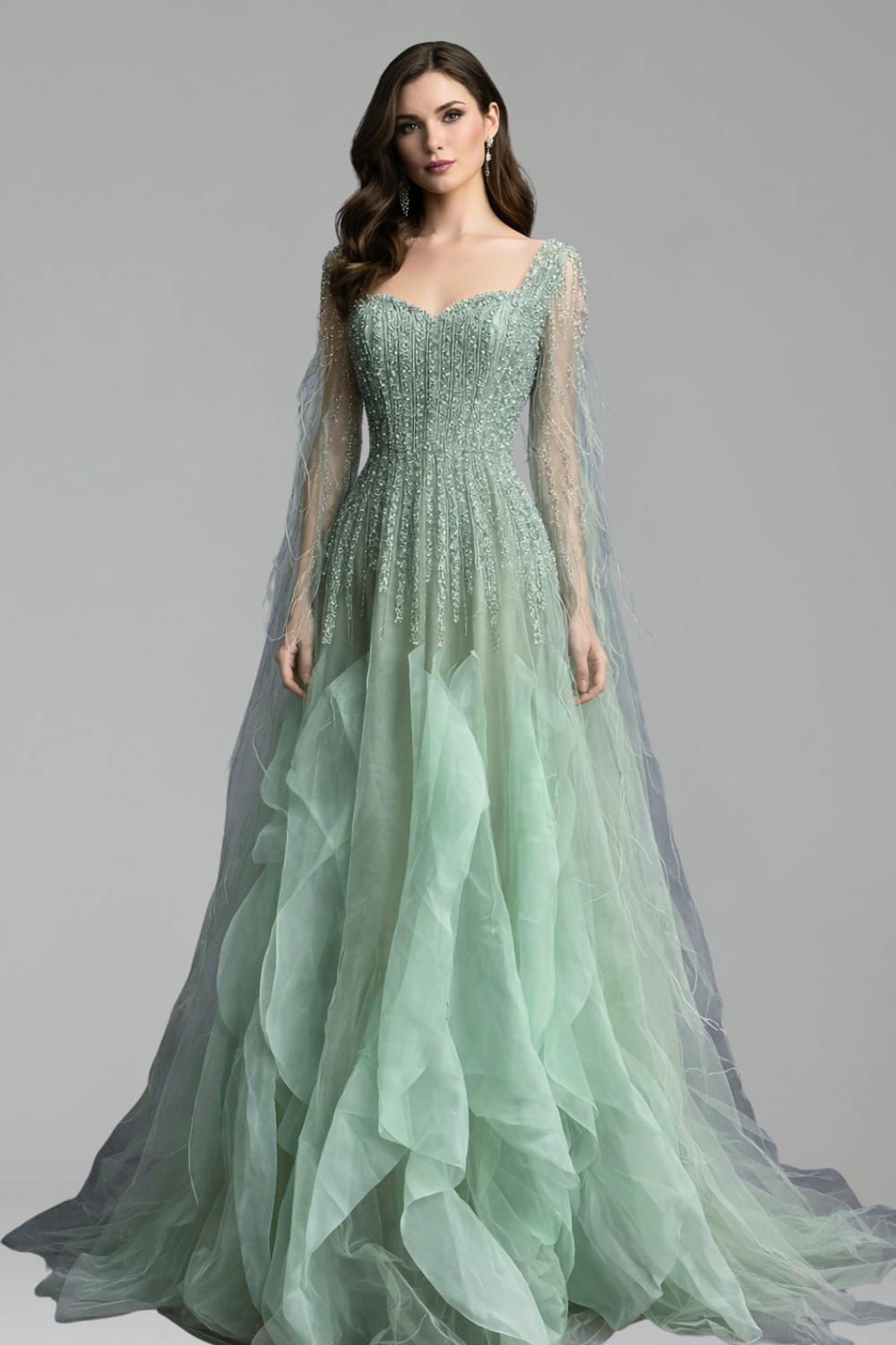 Beaded A-Line Evening Dress-Larosabride
