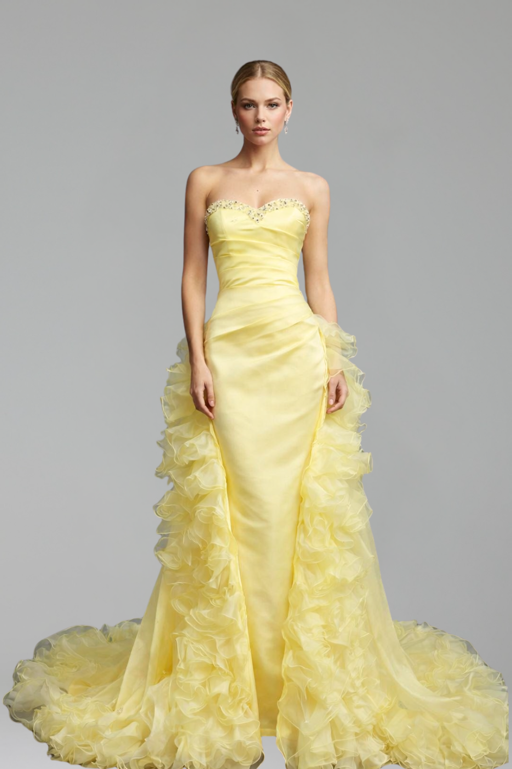 Beaded Ruffle Dress-Larosabride