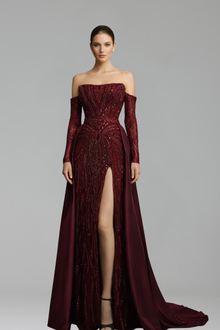 Strapless Beaded Overskirt Dress-Larosabride