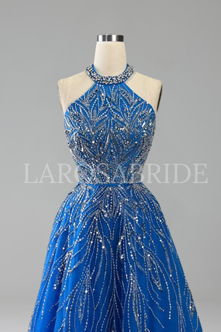 Halter Mermaid Evening Dress - LAROSABRIDE