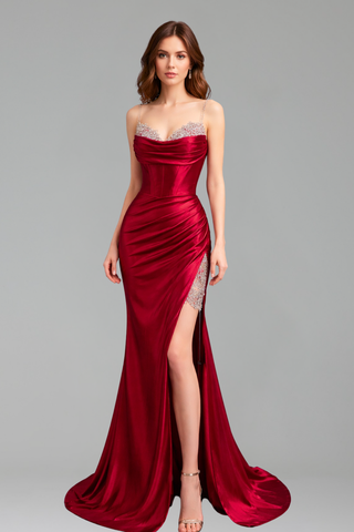 Draped Satin Corset Gown