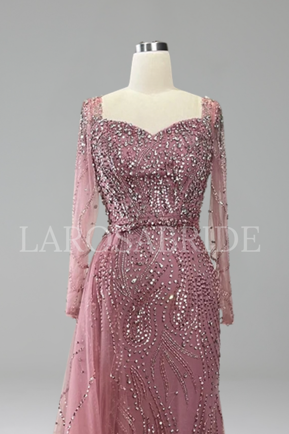 Beaded Mermaid Overskirt Dress - LAROSABRIDE