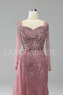 Beaded Mermaid Overskirt Dress - LAROSABRIDE