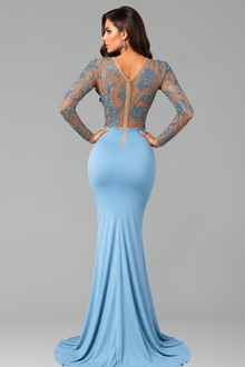 Illusion Lace Mermaid Evening Gown - LAROSABRIDE
