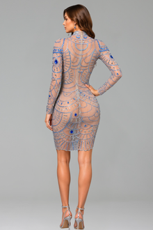 Sapphire Crystal Illusion Mini Dress - LAROSABRIDE