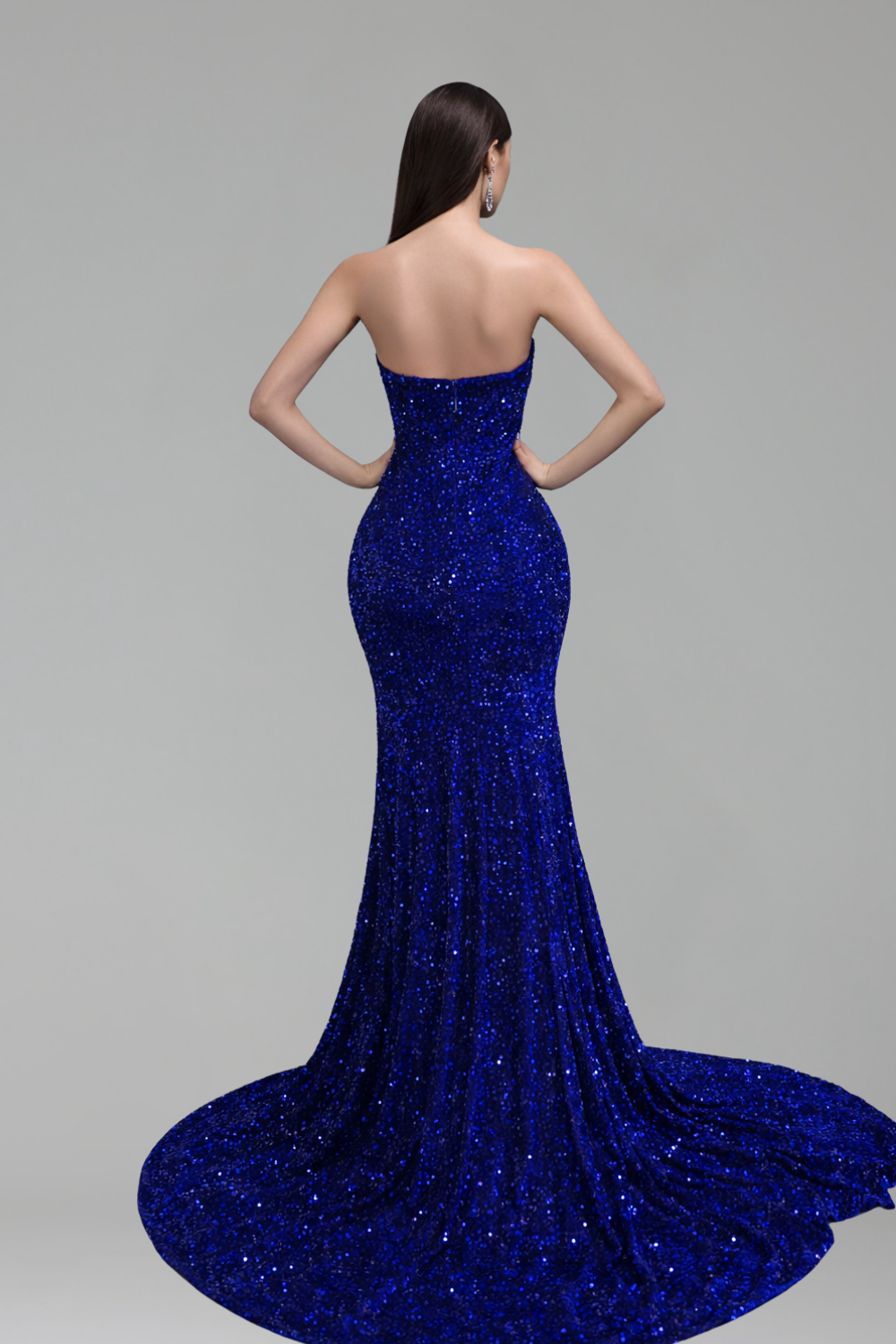 Emerald Sequin Floral Mermaid Gown - LAROSABRIDE