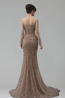 Arabic Modest Beaded Mermaid Gown - LAROSABRIDE