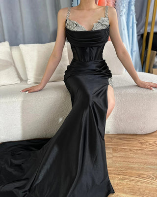 Draped Satin Corset Gown