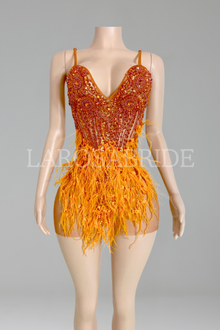 Feather Mesh Beaded Mini-Larosabride