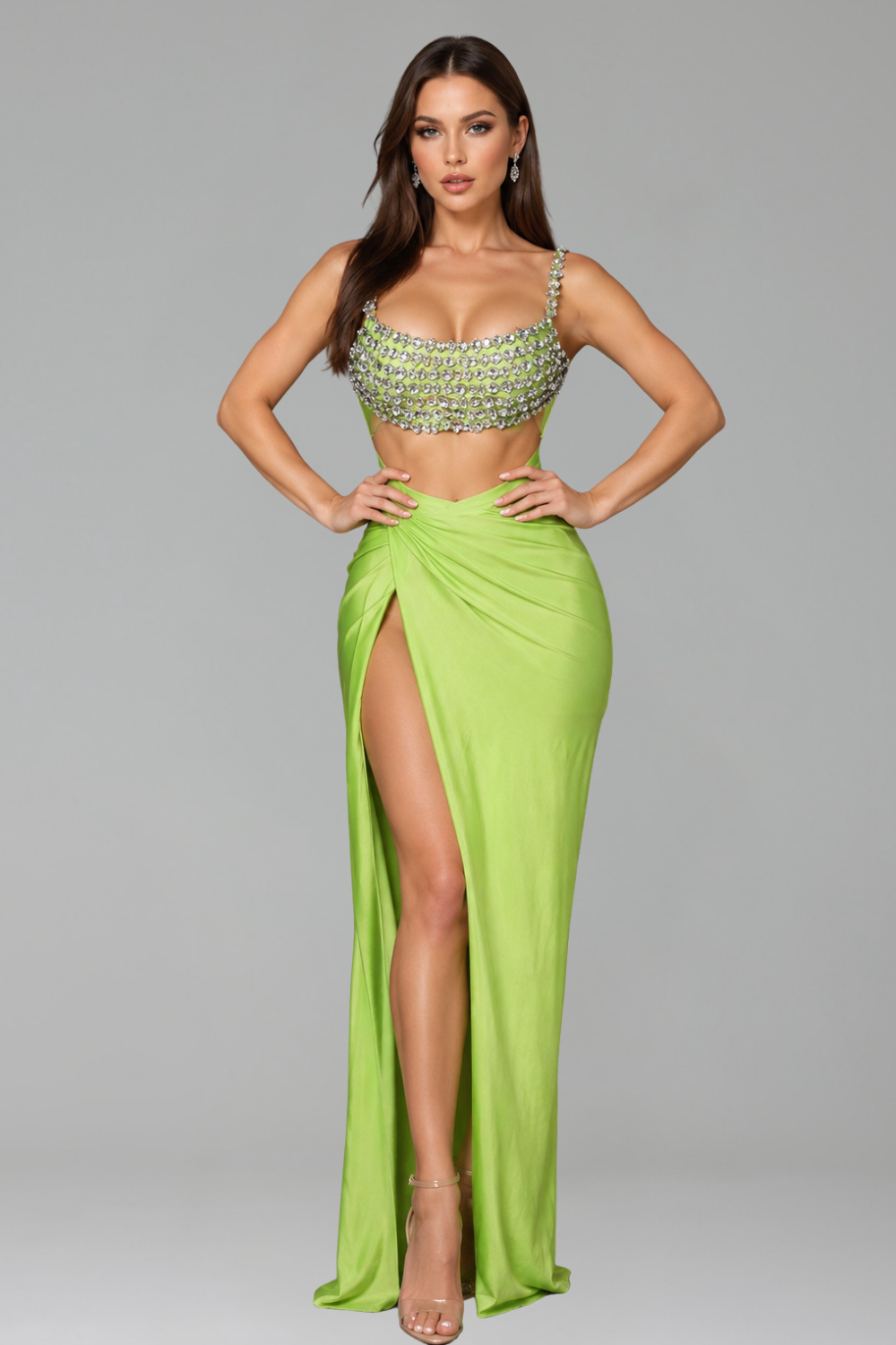 Crystal Embellished Two-Piece Gown - LAROSABRIDE