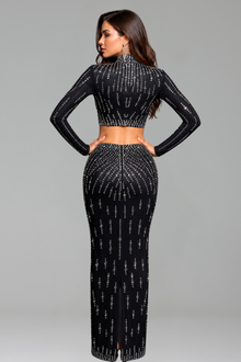 Embellished High Neck Two-Piece Gown - LAROSABRIDE