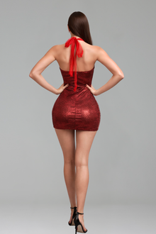 Beaded Fringe Sheer Mini Dress - LAROSABRIDE