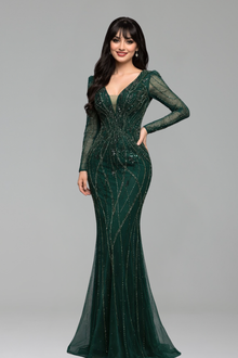 Beaded Mermaid Evening Dress - LAROSABRIDE
