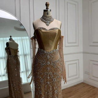 Ships in 2 to 5 Days -Luxury Beaded Corset Evening Gown with Sheer Overlay & Matching Gloves – 2025 Elegant Long Dress