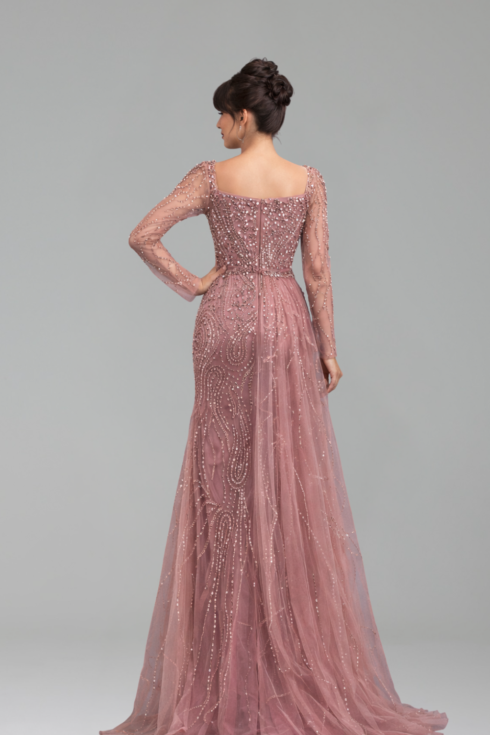 Beaded Mermaid Overskirt Dress - LAROSABRIDE