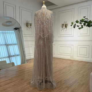 Ships in 2 to 5 Days -2025 Custom Champagne Luxury Kaftan Evening Dress – Elegant Gown for Weddings & Formal Parties